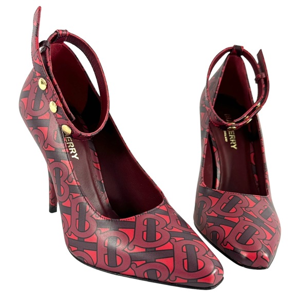 $790 BURBERRY Wiltkin Monogram Multicolor Leather Pumps Made in Italy 36 - 6US - Picture 4 of 11
